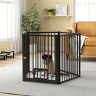 PawHut 5-Panel Dog Playpen with Door - 30" H-Five panels transform into different shapes