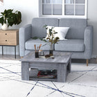 HOMCOM 2 Tier Modern Coffee Table with Shelf - Wood Grain-E1 grade particle wood provides a beautiful, easy to clean surface