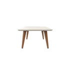 Manhattan Comfort Utopia 11.81" Rectangle Coffee Table, Off White and Maple Cream (89451)-Fashionable Splayed Legs made from Solid Wood for Extra Durability.