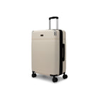 Bugatti Monaco 26.5" Hardside Medium Check-in Luggage - Vegan Leather Trim - Ecru-Made of lightweight and resistant ABS/PC with PU leather trim