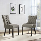 Modway Regent Fabric Dining Side Chair - Granite - 2 Pack-Black Rubberwood Legs