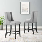 Modway Baron Upholstered Fabric Counter Stool - Light Gray - Set of 2-Dense Foam Padding for Comfort