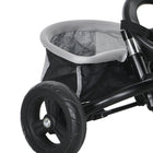 Qaba 6-in-1 Toddler Tricycle with Parent-Push Handle - Grey-Dimensions: 40.2" L x 19.3" W x 40.2" H (102L x 49W x 102H cm). 