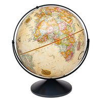 Replogle Eureka 16" Antique Ocean Globe With Black Metal Full Meridan And Metal Base - English-Antique old world style map with uptodate cartography