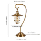 Hudson&Canal Bay 22" Tall Nautical Table Lamp with Glass/Metal Shade - Antique Brass/Clear-Includes a 6 ft. cord with rocker switch