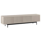 Hudson&Canal Whitman TV Stand for TV's up to 85" - Alder White-Features four doors with open-concept storage cabinets