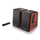 Edifier R1700BTs Multifunctional Active Bluetooth Bookshelf Speakers with Subwoofer Output - Brown-Easily access volume, playback and more with a handy wireless remote that's small enough to fit in your pocket