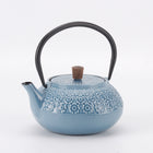 Minimal Enamelled Cast Iron Teapot - Sakura Blue - 0.6 L-Beautiful glossy enameled surface looks like ceramic