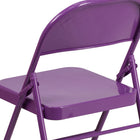 Flash Furniture HERCULES COLORBURST Series Impulsive Purple Triple Braced & Double Hinged Metal Folding Chair-Impulsive Purple Frame Finish