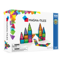 MAGNA-TILES Classic 100-Piece Magnetic Construction Set-What’s Included: 100 magnetic pieces in 6 Classic colors. This set includes 50 Squares, 4 Large Squares and 46 Triangles (20 Equilateral, 11 Right, 15 Isosceles)
