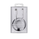 Basic Tech 6 foot Type-C Braided Cable - White-6 feet in length
