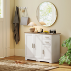 HOMCOM 40" Modern Sideboard Cabinet with Drawers & Storage Doors - White-Includes anti-tip kits for secure wall mounting and increased family safety