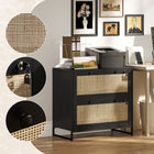 Vinsetto 2-Drawer Filing Cabinet with Lock - Black-Melamine faced particleboard ensures sturdiness and is easy to clean