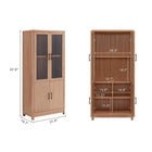 Manhattan Comfort Jodie 31" Mid-Century Modern Bookcase - Maple - Set of 2-Features 6 Adjustable Shelves