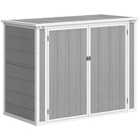 Outsunny 41 Cu. Ft. Outdoor Storage Shed-Neatly stores two 63.4 gallons of gardening tools and more
