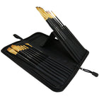 Mont Marte Studio Paint Brush 15-Piece Set - Two Tone Taklon-Soft filaments help create an even, fluid finish, making the set a practical choice for both broad strokes and controlled applications