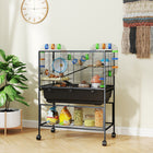 PawHut Large 3 Tier Rolling Hamster Cage with Storage Shelf-6.7" (17 cm) deep tray allows lots of bedding for burrowing