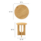 Modway Rivian Round Side Table - Oak-Solid Mango Wood