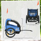 Aosom 2-Seat Baby Bicycle Trailer with Storage Bag, 5-Point Harness, Safety Flag, and Reflectors - Blue-Large wheels and shock-absorbing design provide a smooth ride 