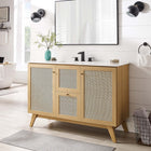Modway Soma 48" Single Sink Bathroom Vanity - Oak/White-Metal Doorknobs