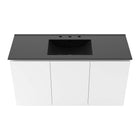 Modway Bryn 48" Wall-Mount Bathroom Vanity - White/Black-Soft-Close Doors