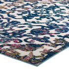 Modway Reflect Primrose Ornate Floral Lattice Indoor/Outdoor Area Rug - 8 ft W x 10 ft L - Ivory Dark Blue Multicolored-8