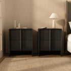 Manhattan Comfort Novara 22" Contemporary 2-Drawer Nightstand - Black-9