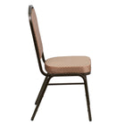 Flash Furniture HERCULES Series Crown Back Stacking Banquet Chair in Gold Diamond Patterned Fabric - Gold Vein Frame-Stacks up to 15 Chairs High