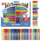 The Pencil Grip Thin Stix Solid Tempera Paint 24-Piece Set - Classic/Neon/Metallic-Great on poster paper, cardboard, wood and canvas - and MORE!