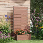 Outsunny Raised Garden Bed with Trellis for Climbing Plants - 28" x 15" x 59" - Light Brown-Lots of space to plant vegetables, flowers, and herbs
