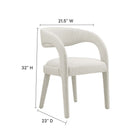 Modway Pinnacle Boucle Upholstered Dining Chair - Ivory - 2 Pack-Dense Foam Padding