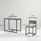 HOMCOM Industrial 3-Piece Small Space Dining Set - Grey-Low-back chair provide comfortable resting space