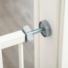 PawHut 29-32 Inch Pet Gate with Cat Door - White-Solid sprayed steel frame with a lead-free treated surface for security