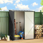 Outsunny Outdoor Storage Shed with Single Door - 5' x 3' - Black-Steel structure and galvanized finish are robust and anti-rust for reliable daily use 