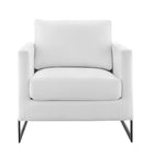Modway Posse Upholstered Fabric Accent Chair - Black White-Non-Marking Foot Pins