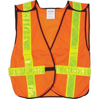 Zenith Safety 5-Point Tear-Away Orange Traffic Vest, Medium, 12 Pack-5-point tear-away features on shoulders, sides and front for easy quick release