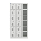 Ceha NH Series 6-Tier Commercial-grade Steel Locker with Front Vents and Standard Sash Lock - Bank of 3 - Light Grey-Flexible storage solutions to fit your space