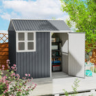 Outsunny 7' x 5.5' Outdoor Storage Shed with Lockable Door-It can be a tool shed, a bicycle shed, a mobility scooter shed, or a garden bin storage shed
