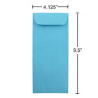 JAM Paper #10 Policy Envelopes, 4 1/8 x 9.5, Brite Hue Blue Recycled, 100 Pack (15880g)-Opening: Open end