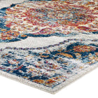 Modway Entourage Malia Distressed Vintage Floral Vintage Medallion Area Rug - 8 ft W x 10 ft L - Multicolored-Stain Resistant / Easy to Clean