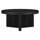 Hudson&Canal Holm 32"W Round Coffee Table - Black Grain-Table is made of high-quality and durable MDF and PVC materials
