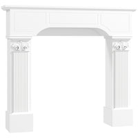 HOMCOM Baroque Fireplace Mantel Surround with Ionic Leg - White-Baroque-style frame with Ionic legs enhances room aesthetics 