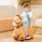 Qaba 6V Kids Electric Ride on Horse with Music - Brown-Seat height of 10.2" (26 cm) allows comfortable sitting for children 