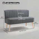 HOMCOM 46" Upholstered Loveseat Sofa with Wood Legs - Grey-Four rubber wood legs ensure reliable strength when in use