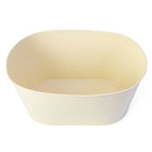 My Home My Living Large Oval Tin Containers 3-Piece Set - 15”W x 9.5”D x 8”H - Cream-Solid metal construction with shiny cream finish