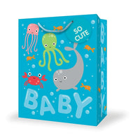 Millbrook Studios Baby Gift Bags - Medium - Sea Life - 12 Pack (47534)-9" x 4" x 7"