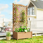 Outsunny Raised Garden Bed with Trellis - Yellow-Lattices to entangle the vines
