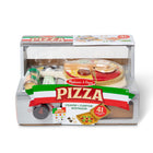 Melissa & Doug Top & Bake Wooden Pizza Counter Play Set - 41 Pieces-Also includes wooden pizza counter, pizza paddle, rolling cutter, delivery box, prep instructions and reusable menu, play money