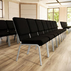 Flash Furniture HERCULES 18.5"W Stacking Church Chair in Black Fabric - Silver Vein Frame-800 lb. Weight Capacity