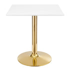 Modway Verne 28" Square Dining Table - Gold White-Modern Dining Table